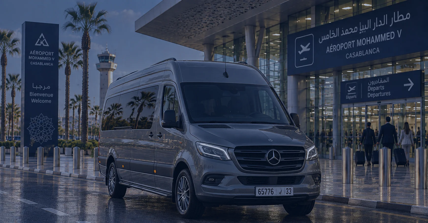 Autocares y vans de traslado de grupo para una oleada DMC en Marruecos