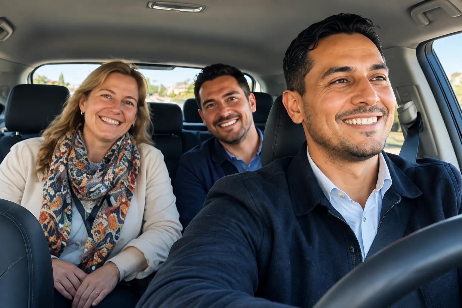 Voiture privée sur une route longue distance entre deux villes du Maroc